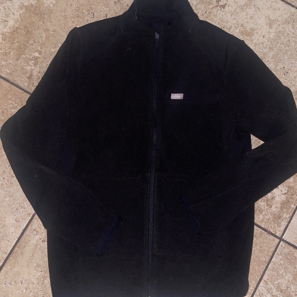 Woman’s Figs Black Full-Zip Fleece Jacket